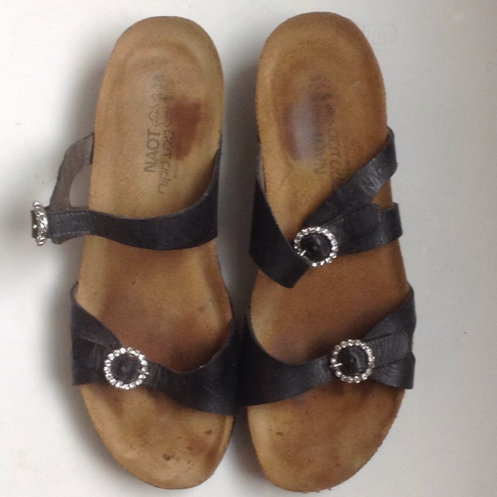 Naot Black Leather Sandals